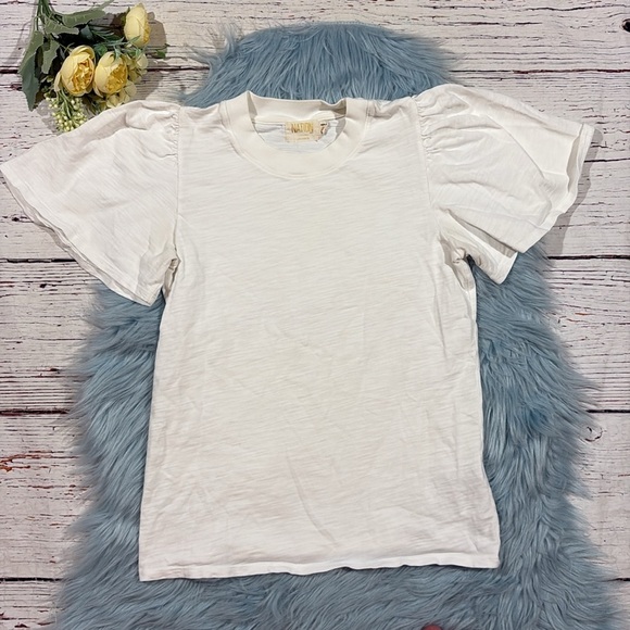 Nation Ltd Savannah flutter sleeve white top - Picture 2 of 10